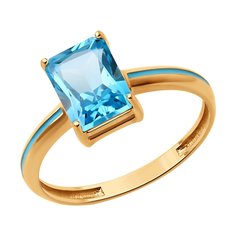 Кольцо из красного золота р. 17 Diamant 51-310-02171-1, эмаль\топаз