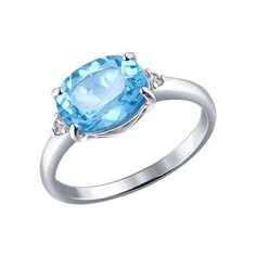 Кольцо из серебра р. 18 SOKOLOV 92010972, фианит\топаз