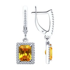 Серьги из серебра SOKOLOV 94026753, фианит