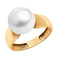 Кольцо из красного золота р. 18 SOKOLOV 791267, жемчуг