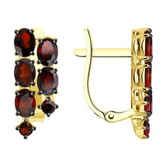 Серьги из желтого золота Diamant 53-320-01445-1, гранат