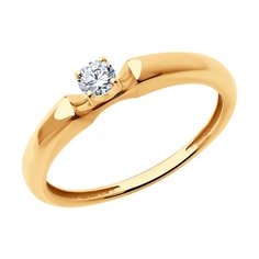 Кольцо из красного золота р. 17 Diamant 51-210-02360-1, бриллиант
