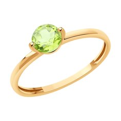 Кольцо из красного золота р. 16,5 Diamant 51-310-02196-4, хризолит