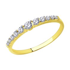 Кольцо из желтого золота р. 17 Diamant 53-110-01651-1, фианит