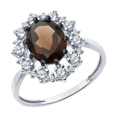 Кольцо из серебра р. 19 Diamant 94-310-02042-4, фианит\раухтопаз