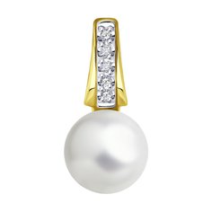 Кулон из желтого золота Diamant 53-230-01830-1, бриллиант\жемчуг