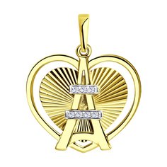 Кулон из желтого золота Diamant 53-130-00677-1, фианит