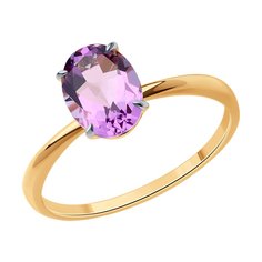 Кольцо из красного золота р. 18 Diamant 51-310-01929-4, аметист