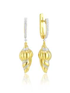 Серьги подвески из серебра VALTERA 115339, циркон
