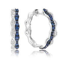 Серьги конго из серебра VALTERA 117652, циркон/сапфир искусственный