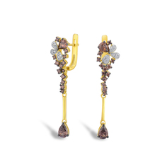 Серьги подвески из серебра VALTERA 115364, циркон