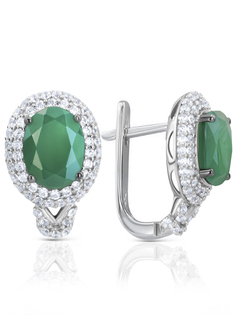 Серьги из серебра VALTERA 087578, циркон/халцедон
