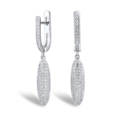 Серьги подвески из серебра VALTERA 114911, циркон