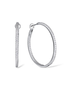Серьги конго из серебра VALTERA 113040, циркон