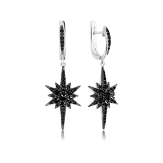 Серьги подвески из серебра VALTERA 117630, шпинель нано