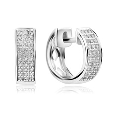 Серьги конго из серебра VALTERA 117579, циркон