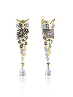 Серьги подвески из серебра VALTERA 117651, циркон
