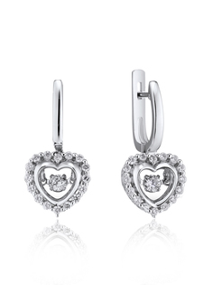 Серьги подвески из серебра VALTERA 114745, циркон