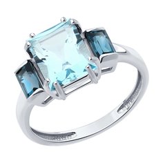Кольцо из белого золота р. 17 Diamant 52-310-02431-1, топаз