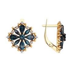 Серьги из красного золота Diamant 51-320-02349-1, фианит\топаз