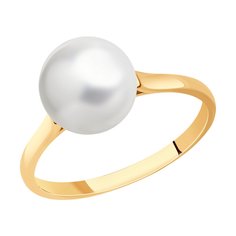 Кольцо из красного золота р. 19,5 SOKOLOV 791217, жемчуг