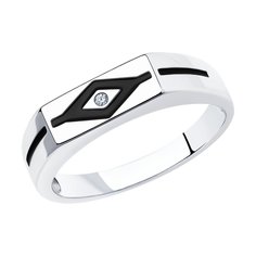 Кольцо из серебра р. 22,5 Diamant 94-112-00781-1, фианит\эмаль
