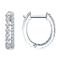 Серьги из белого золота SOKOLOV 1022297-3, бриллиант