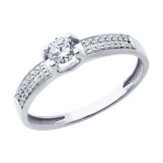 Кольцо из белого золота р. 16,5 Diamant 52-210-02471-1, бриллиант