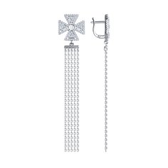 Серьги из серебра SOKOLOV 94026699, фианит