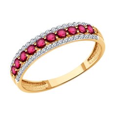 Кольцо из красного золота р. 16,5 Diamant 51-210-02358-3, бриллиант\рубин