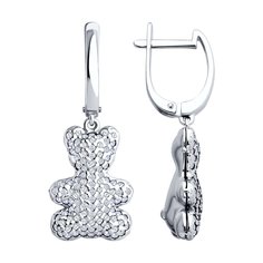 Серьги из серебра SOKOLOV 94026685, фианит