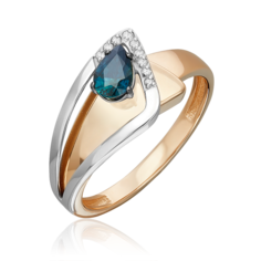 Кольцо из золота р. 17 PLATINA jewelry 01-5732-00-105-1111, сапфир/бриллиант