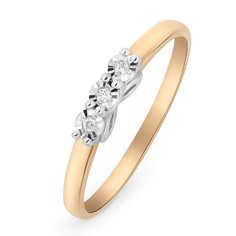 Кольцо из красного золота р. 16,5 585Gold 101014917, бриллиант