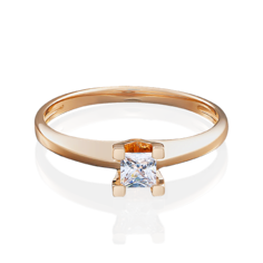 Кольцо из красного золота р. 17 PLATINA jewelry 01-4978-00-101-1110-30, бриллиант