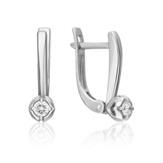 Серьги из белого золота PLATINA jewelry 02-5336-00-101-1120, бриллиант