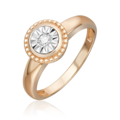 Кольцо из белого/красного золота р. 18 PLATINA jewelry 01-5721-00-101-1111, бриллиант