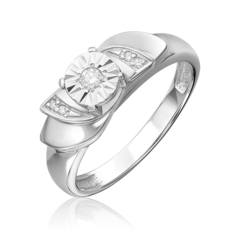Кольцо из белого золота р. 17,5 PLATINA jewelry 01-5736-00-101-1120, бриллиант