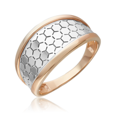Кольцо из белого/красного золота р. 18 PLATINA jewelry 01-5761-00-000-1111