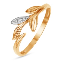 Кольцо из красного золота р. 17,5 585Gold 101015194, бриллиант