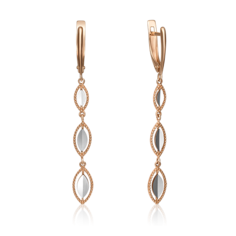 Серьги подвески из белого/красного золота PLATINA jewelry 02-4380-00-000-1111-42