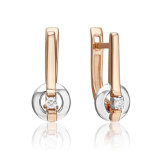 Серьги из белого/красного золота PLATINA jewelry 02-5359-00-101-1111, бриллиант