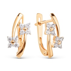 Серьги из красного золота 585Gold 302007192, фианит
