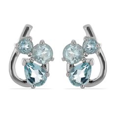 Серьги из серебра Ювелирия T35153, топаз