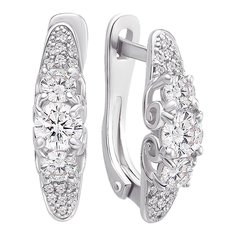 Серьги из серебра 585Gold 702005411, фианит