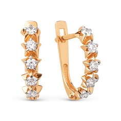 Серьги из красного золота 585Gold 302007197, фианит