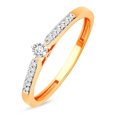 Кольцо из красного золота р. 16,5 585Gold 101012799, бриллиант