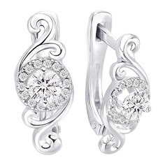 Серьги из серебра 585Gold 702005415, фианит