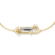 Браслет из белого/желтого золота р.17 PLATINA jewelry 05-0699-00-201-1121, топаз
