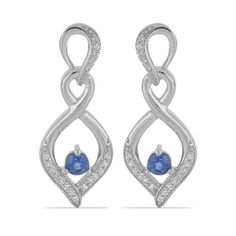 Серьги из серебра Ювелирия T37097, кианит/топаз