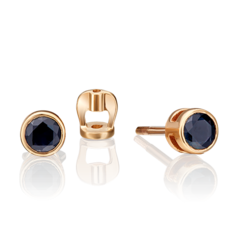 Серьги пусеты из красного золота PLATINA jewelry 02-0279-00-102-1110-30, сапфир